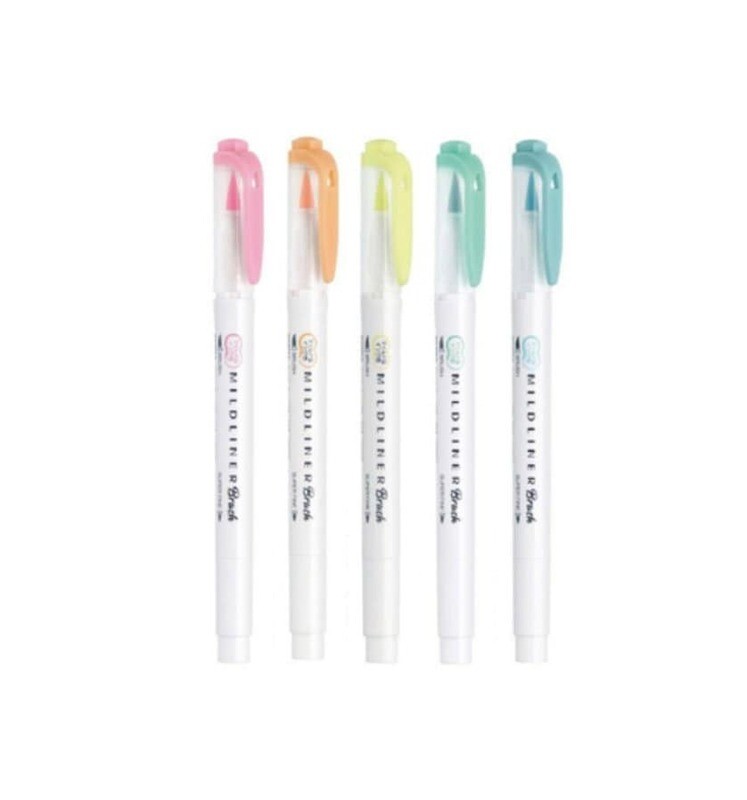 Zebra Mildliner Brush Fluorescent- Set de 5