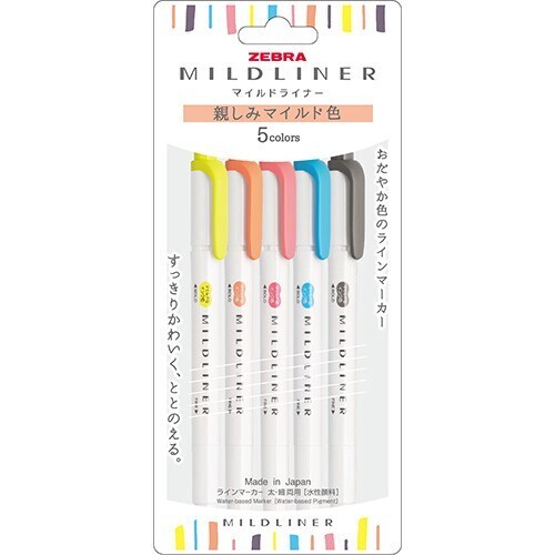 Zebra Mildliner- Orange pack 5