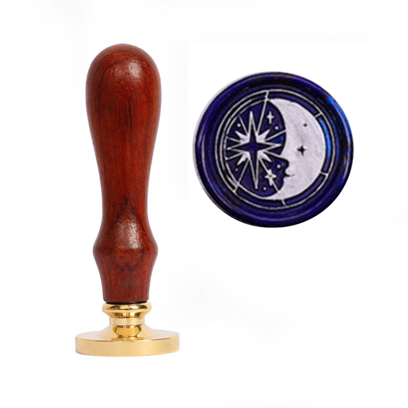 Sello metalico para lacre-  Luna&amp;estrella