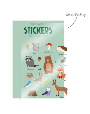 Clear Stickers - Woodland Animals