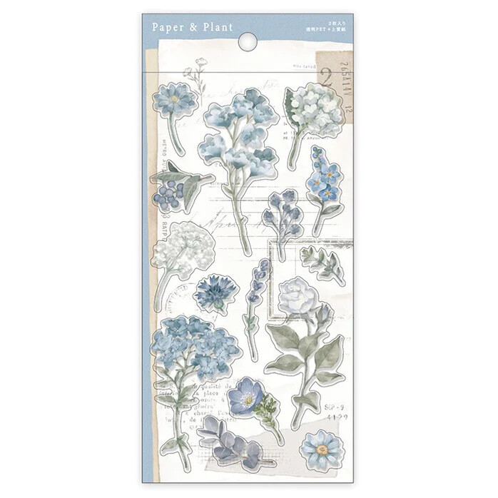 Paper & Plant' Series Stickers - Blue