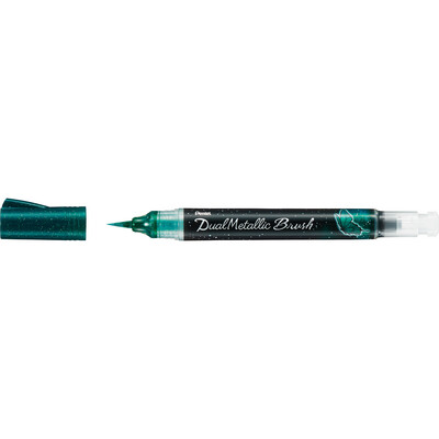 Pentel Dual Metallic Brush - Blue &amp; Metallic Green