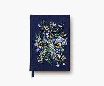 Embroidered Journal - peacock