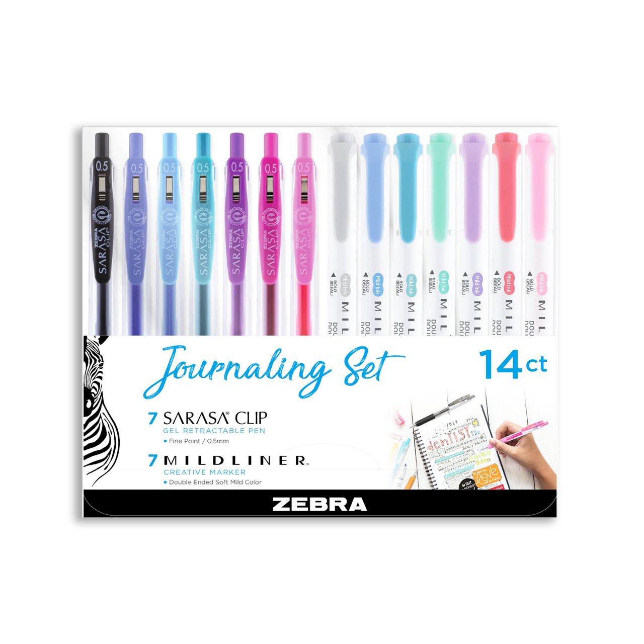 Journaling Set MILDLINER Highlighter &amp; SARASA Clip