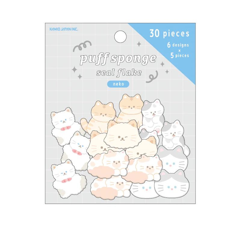 Kamio Japan puff Stickers-  Neko