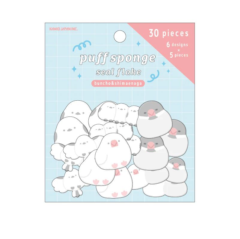 Kamio Japan puff Stickers- buncho&amp;shimaenaga