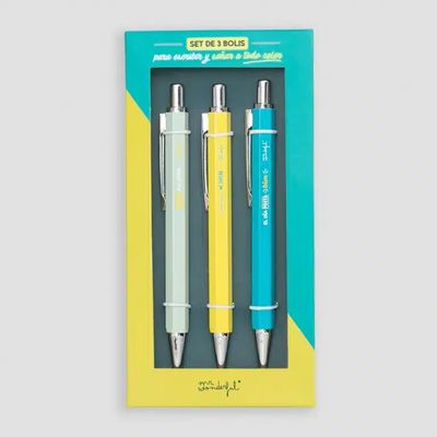 Set de 3 bolis para escribir y sonar a todo color