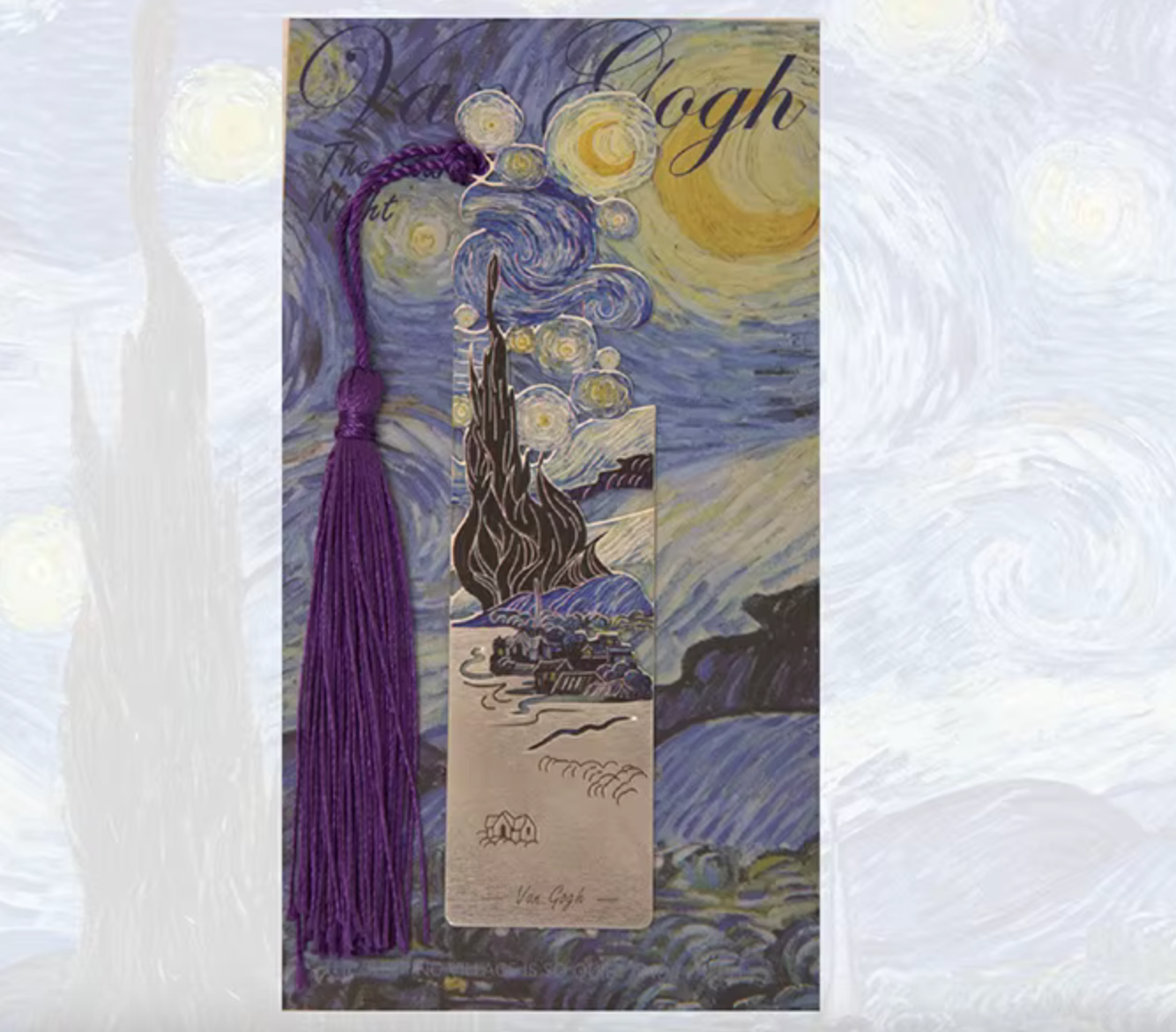 Bookmark Metálico starry night Van Gogh