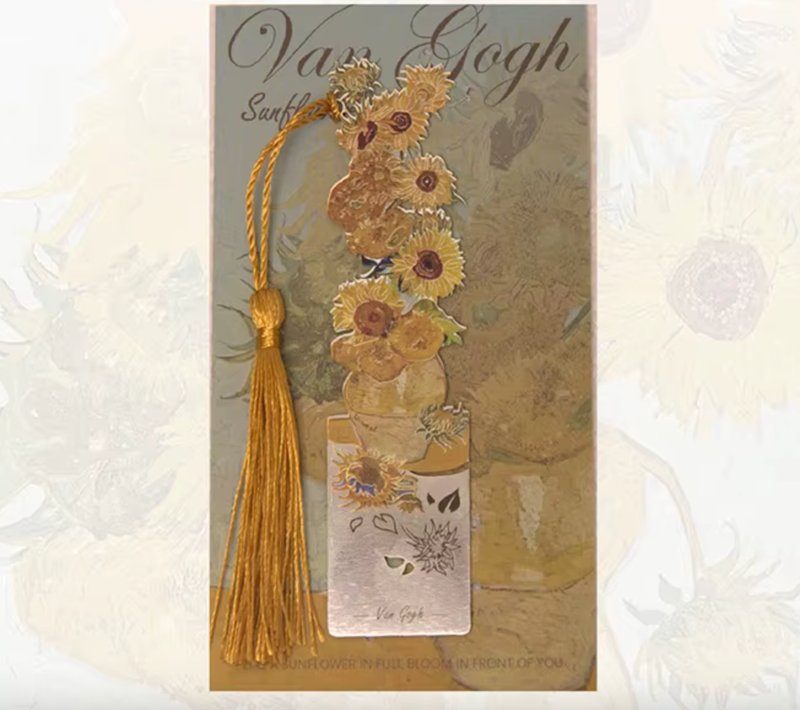 Bookmark Metálico Girasoles Van Gogh