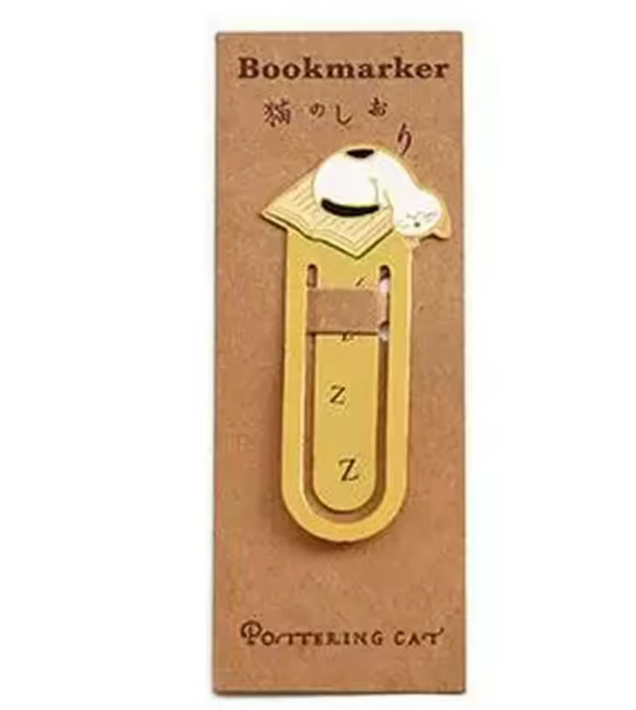 Bookmark Metálico gato dormido