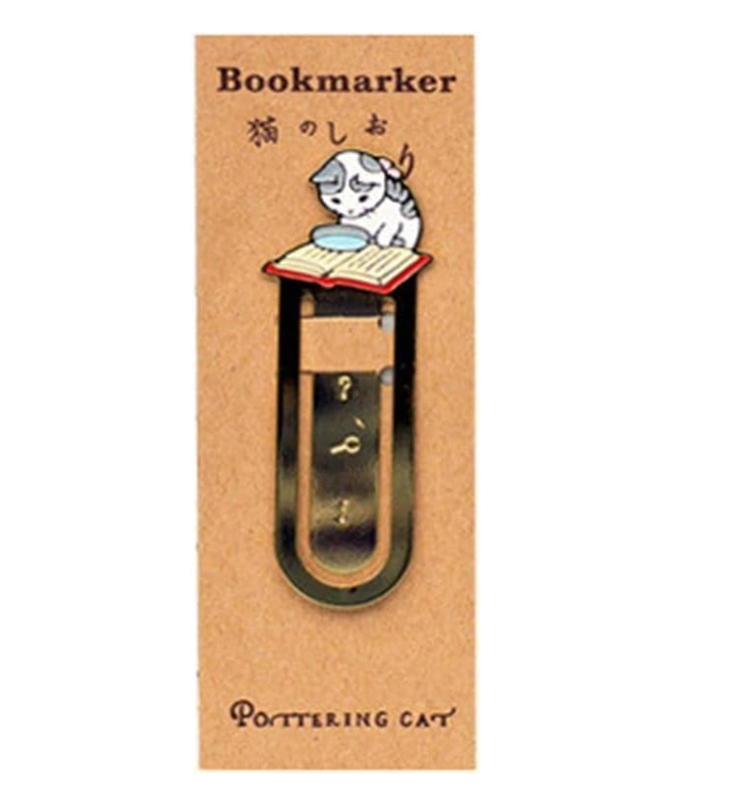 Bookmark Metálico gato con lupa