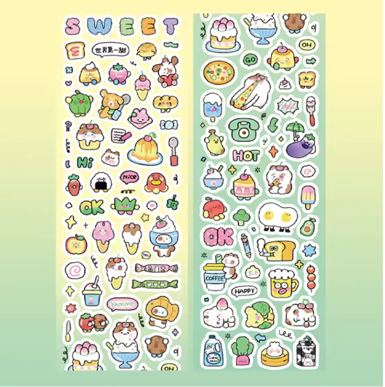 Rollo de Stickers Kawaii Amarillo