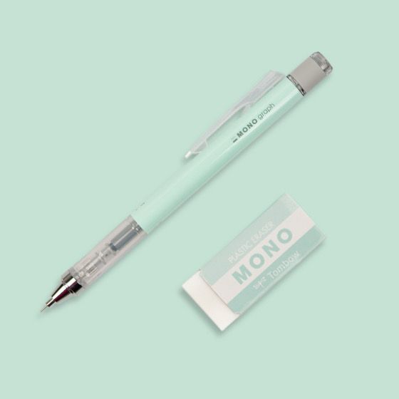 Mechanical Pencil + Eraser Mint Green