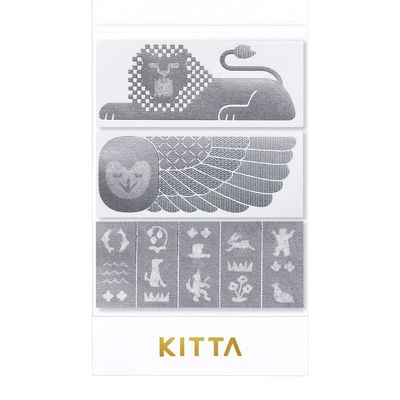 KITTA Washi Tape - Silver metallic mural
