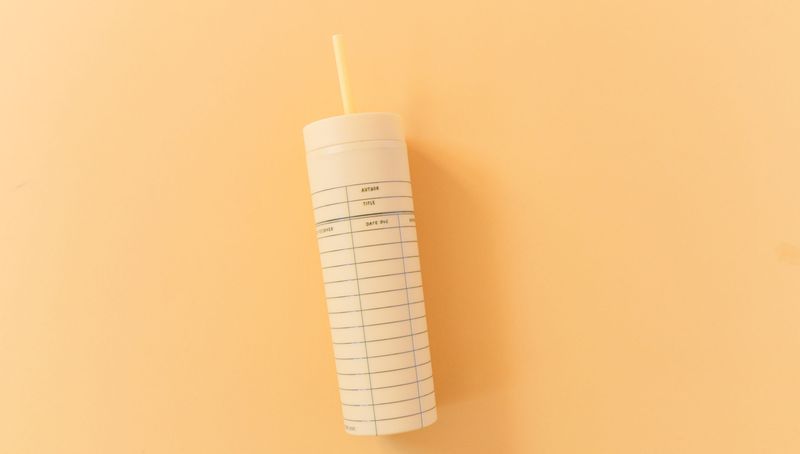 Library card acrylic tumbler - Yellow