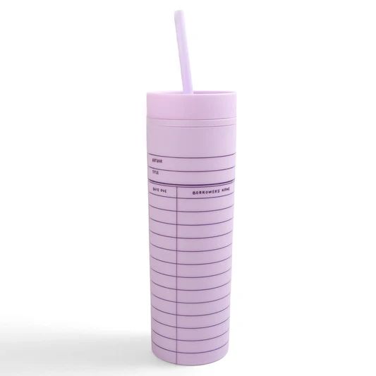 Library card acrylic tumbler - Lilac