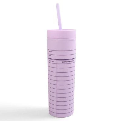 Library card acrylic tumbler - Lilac
