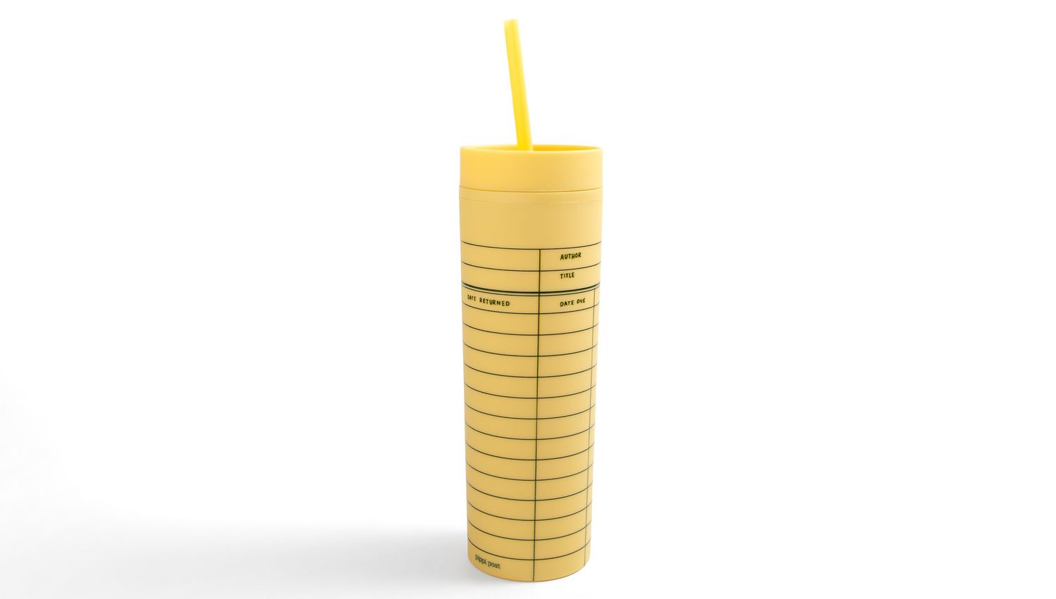 Library card acrylic tumbler - Yellow