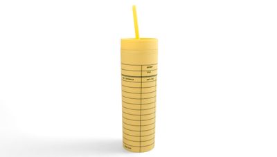 Library card acrylic tumbler - Yellow