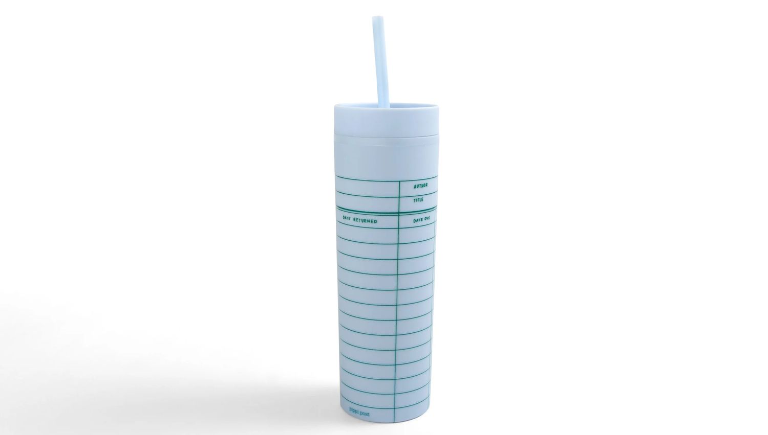 Library card acrylic tumbler - Periwinkle