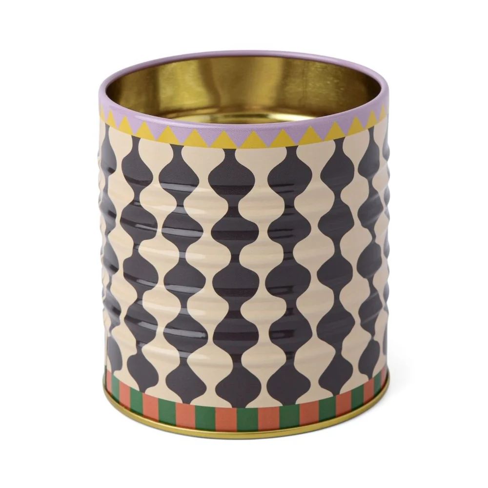 Storage tin - A dopo Black &amp; white Wavy