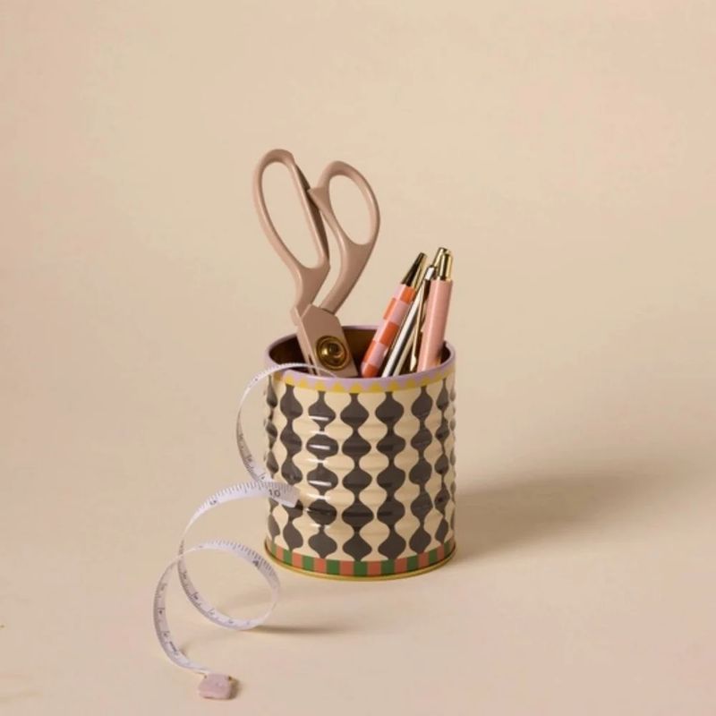 Storage tin - A dopo Black &amp; white Wavy