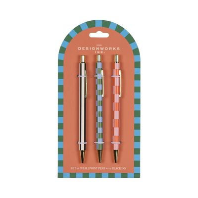 Dopo set of 3 pens stripes &amp; checks