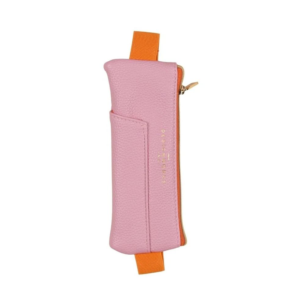 Vegan leather Pen pouch Pink Orange