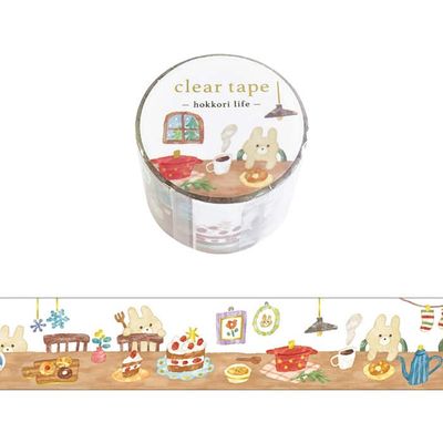 Clear washi tape - hokkori life Ocho