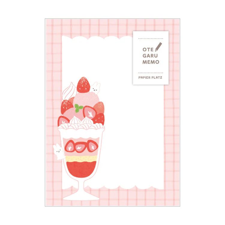 Memo Pad - Rabbit and Strawberry Dessert