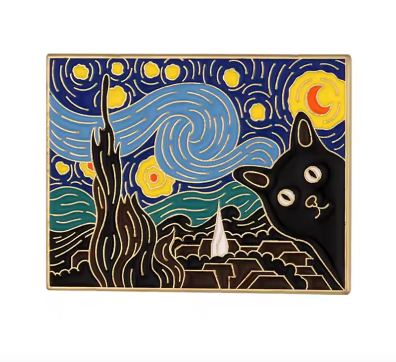 Pin gato Van Gogh