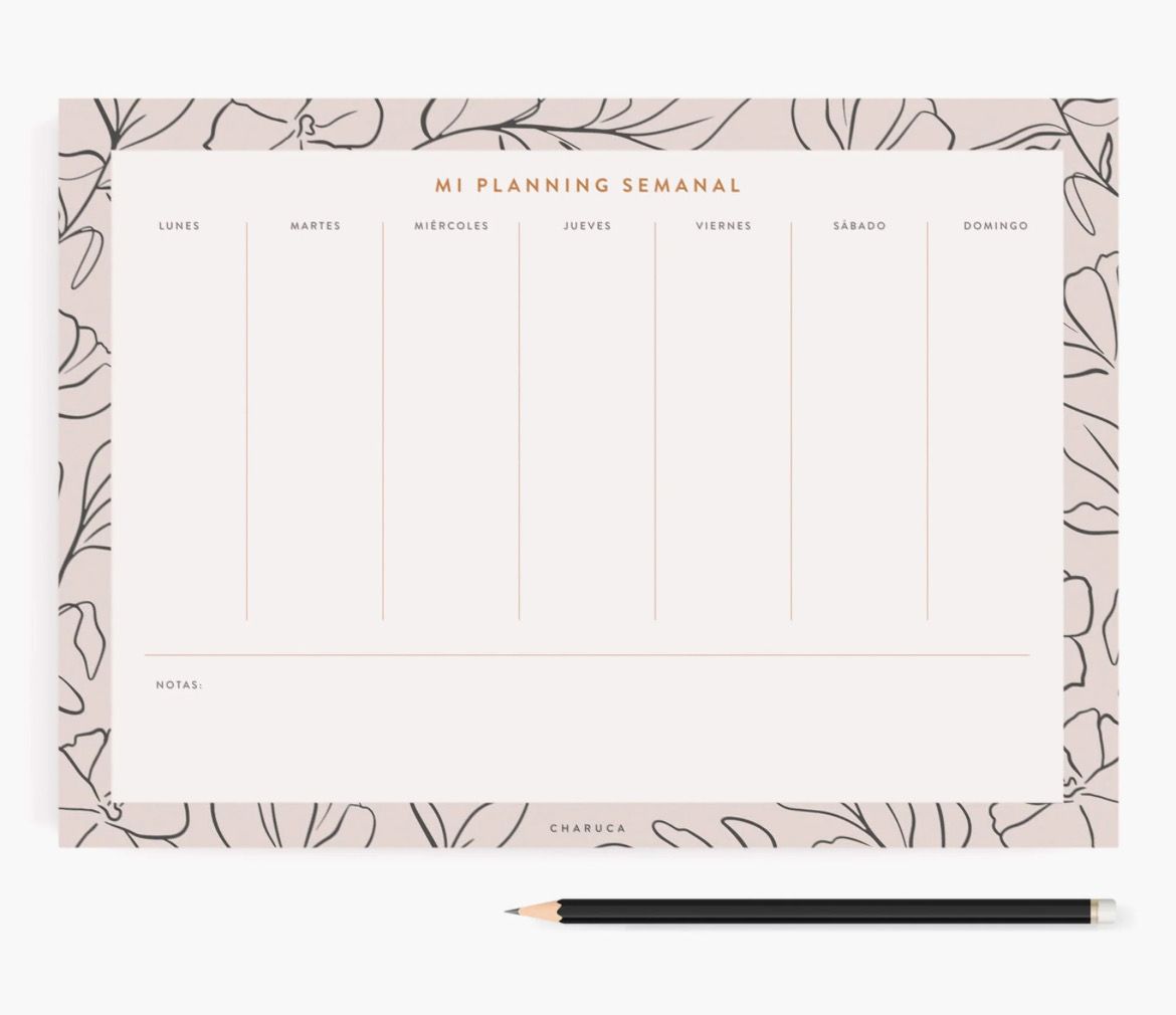 Planificador semanal. Minimal