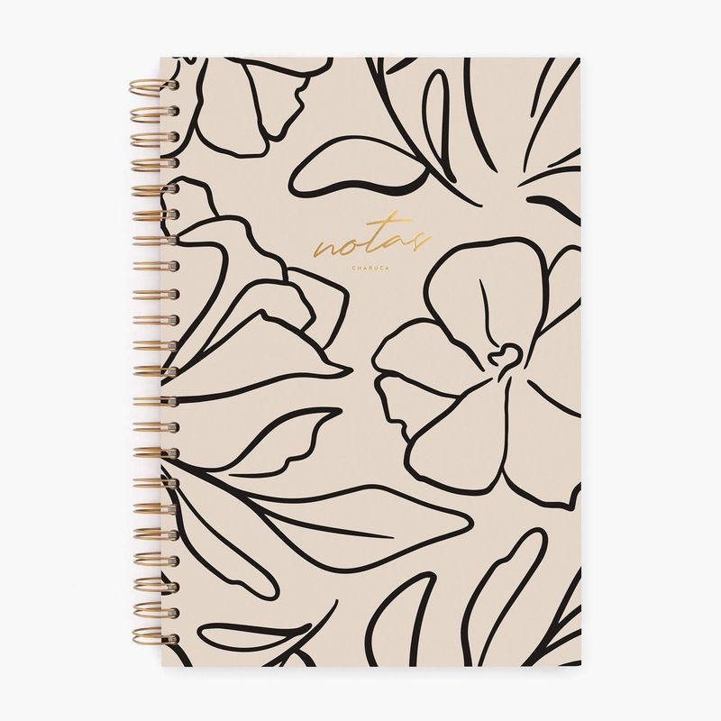 Cuaderno grande. Flor minimal