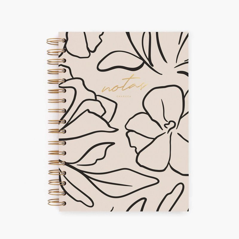 Cuaderno mediano. Flor Minimal
