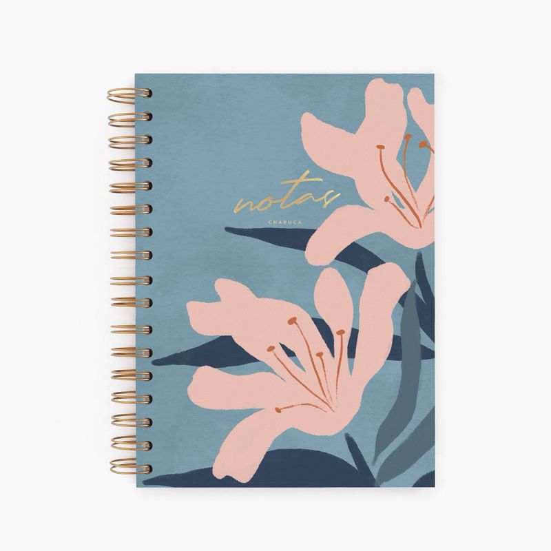 Cuaderno mediano. Blue Bloom