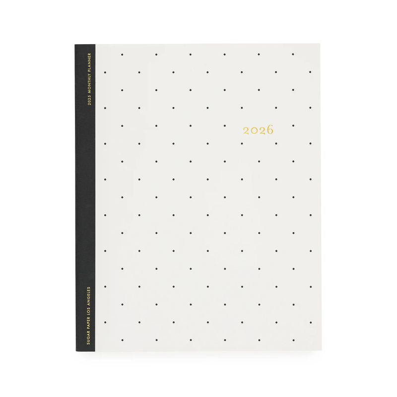 Monthly Planner Black Swiss Dot