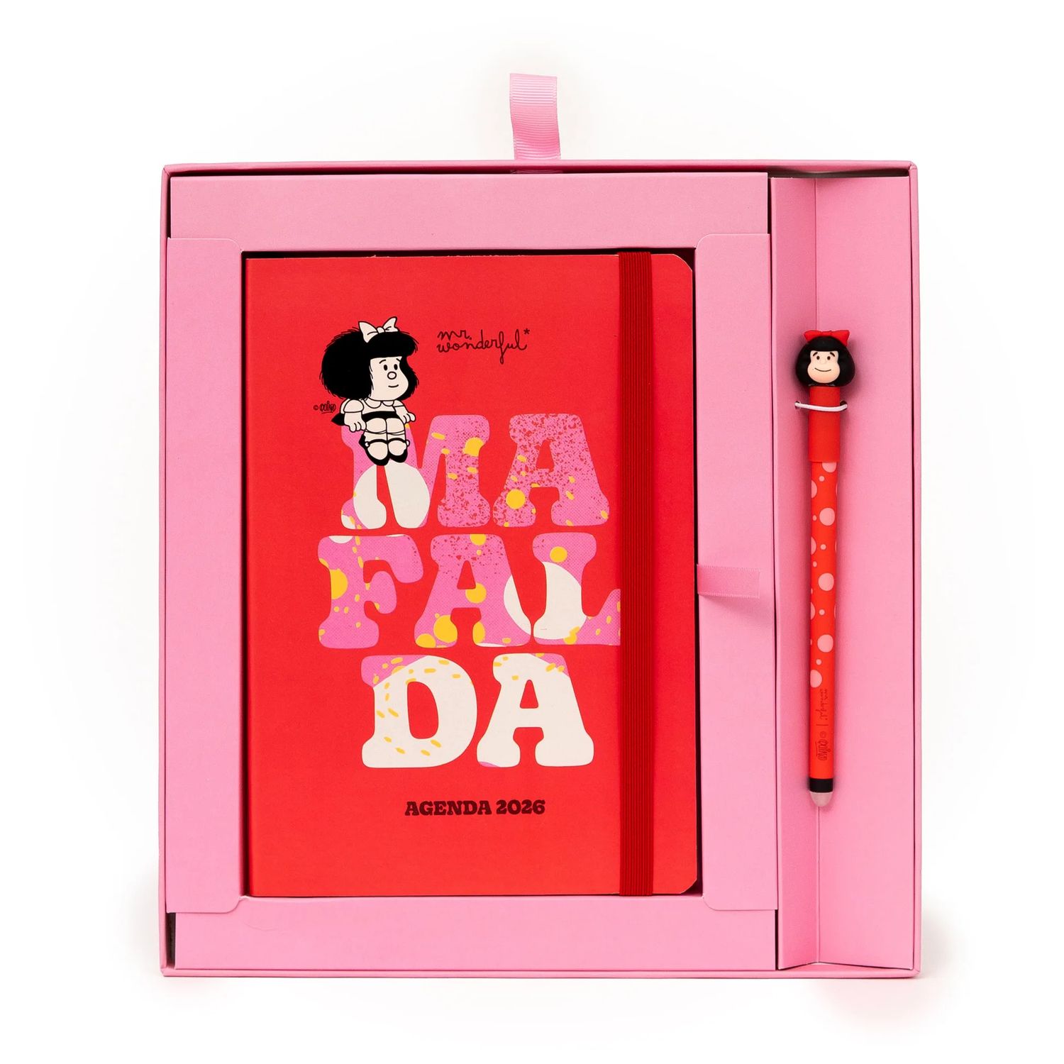 Set de Agenda Pocket A5 2026 semanal + boli Mafalda