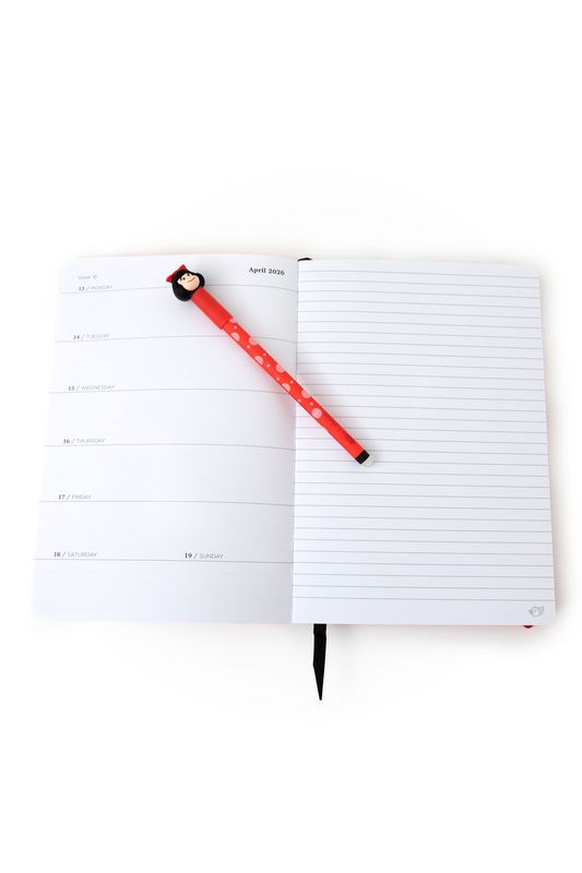 Set de Agenda Pocket A5 2026 semanal + boli Mafalda