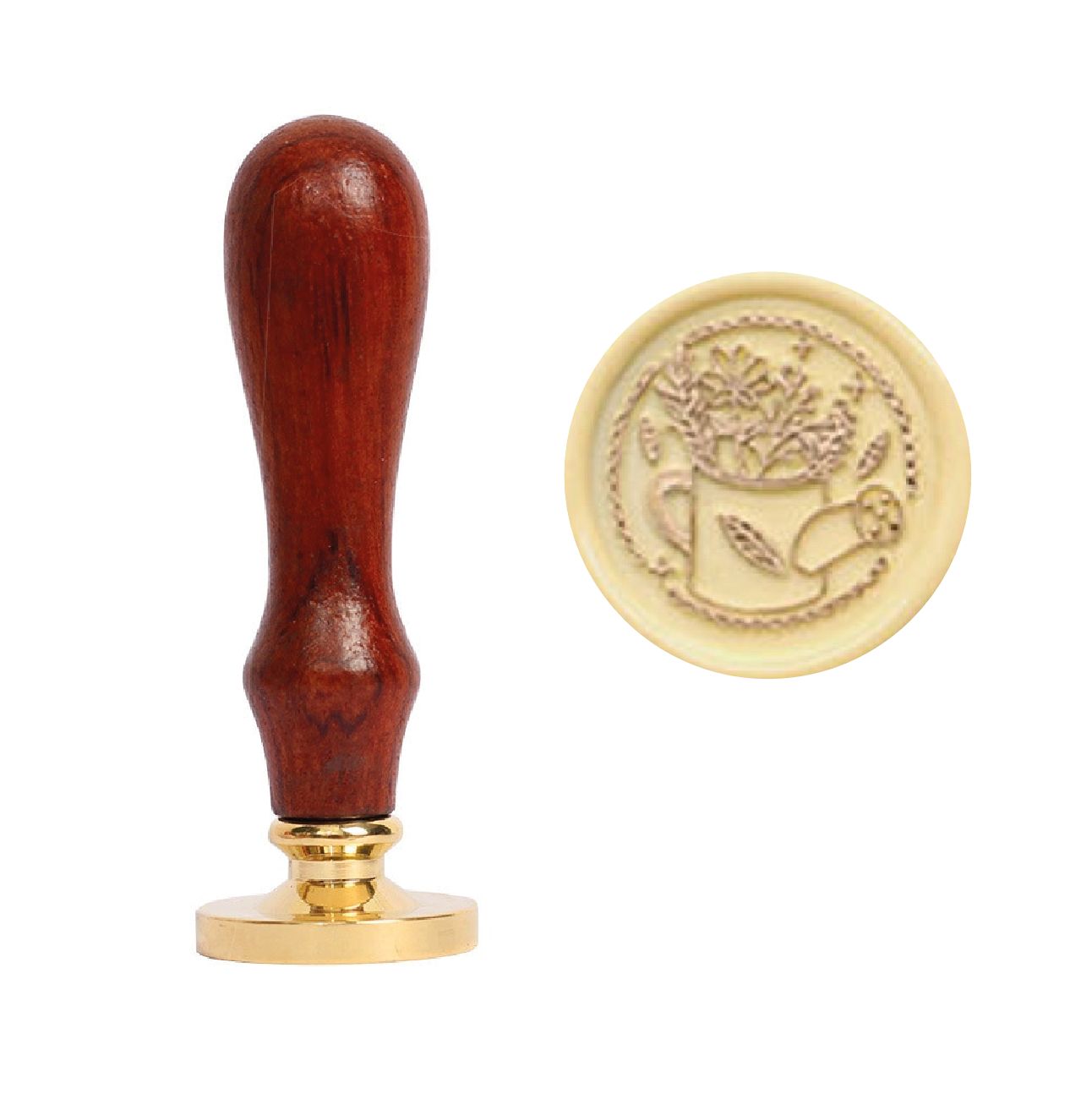 Sello metalico para lacre- Regadera con hojas