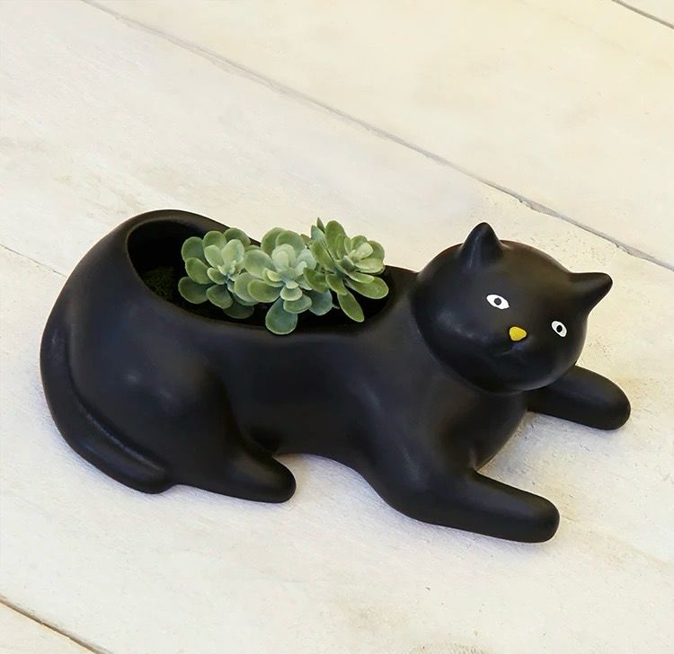 Kikkerland - Cosmo the Black Cat Planter