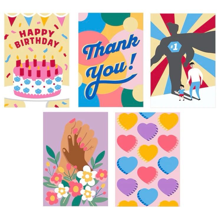 Kikkerland - Paint by Numbers Greeting Cards