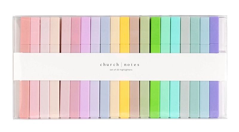 Church Notes - Bible Study Highlighter Set of 20
