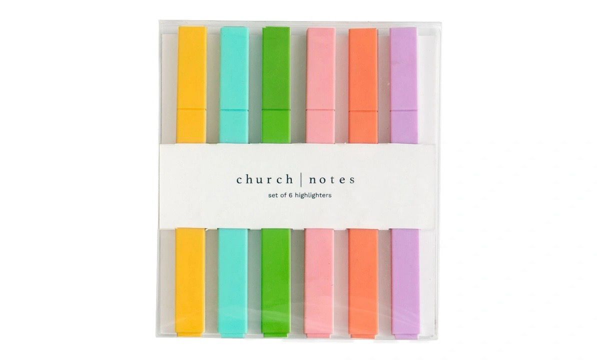 Church Notes - Bible Study Highlighter Set of 6 Colors