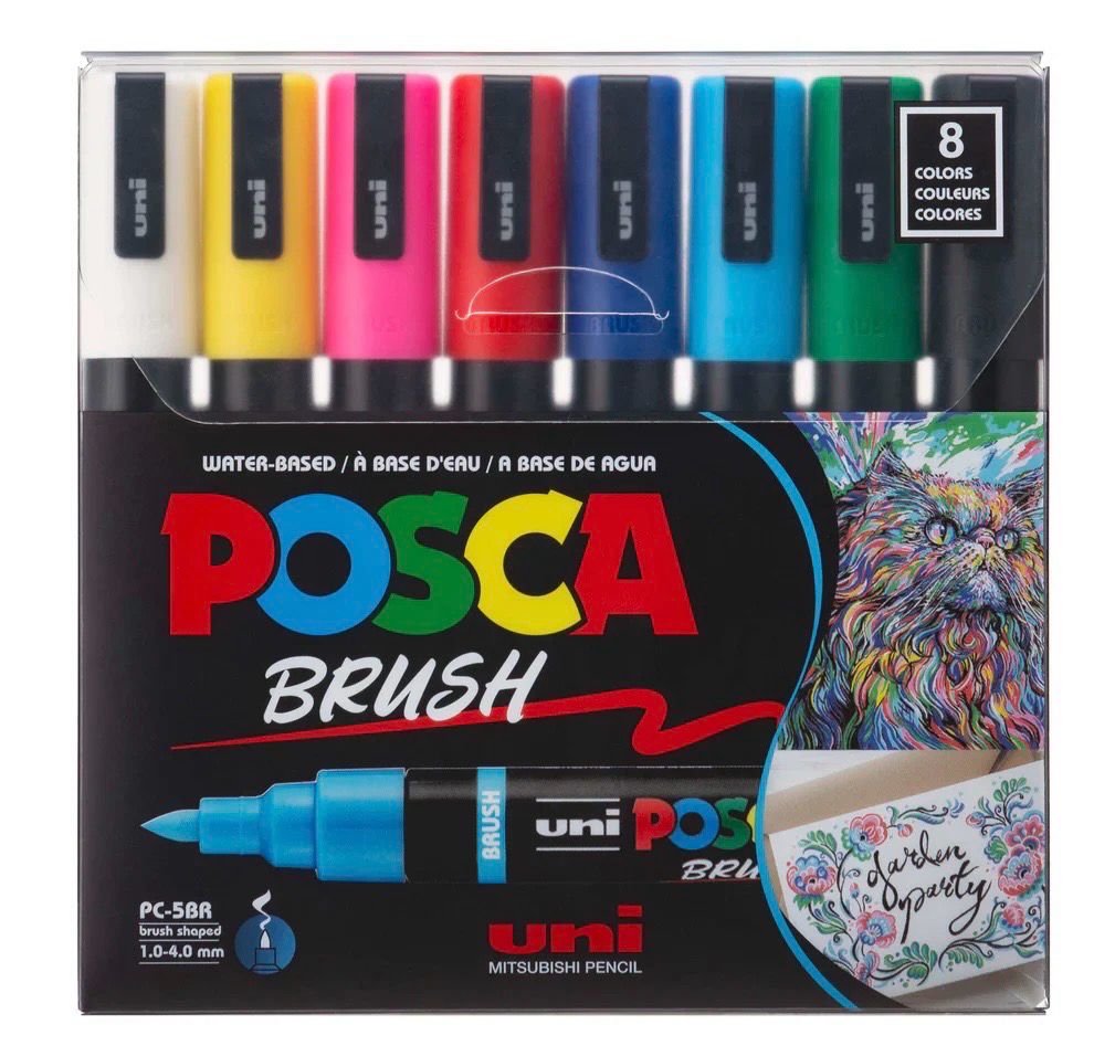 Posca - Set 8 Brush Pen