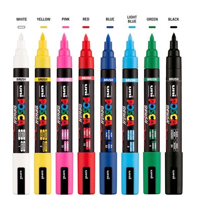 Posca - Set 8 Brush Pen