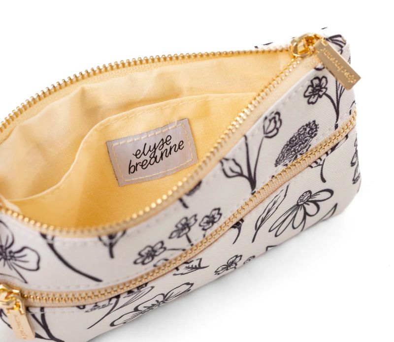 Pencil Pouch Ivory Pressed Floral