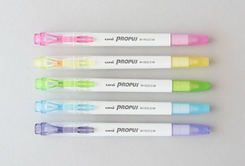 Uni Propus Window Double-Sided Highlighters - Light Color (set of 5)