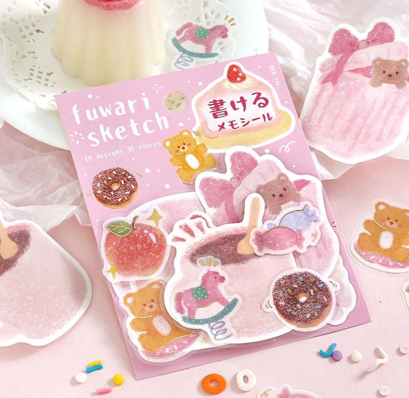 BGM - Flake stickers Fuwari Pink