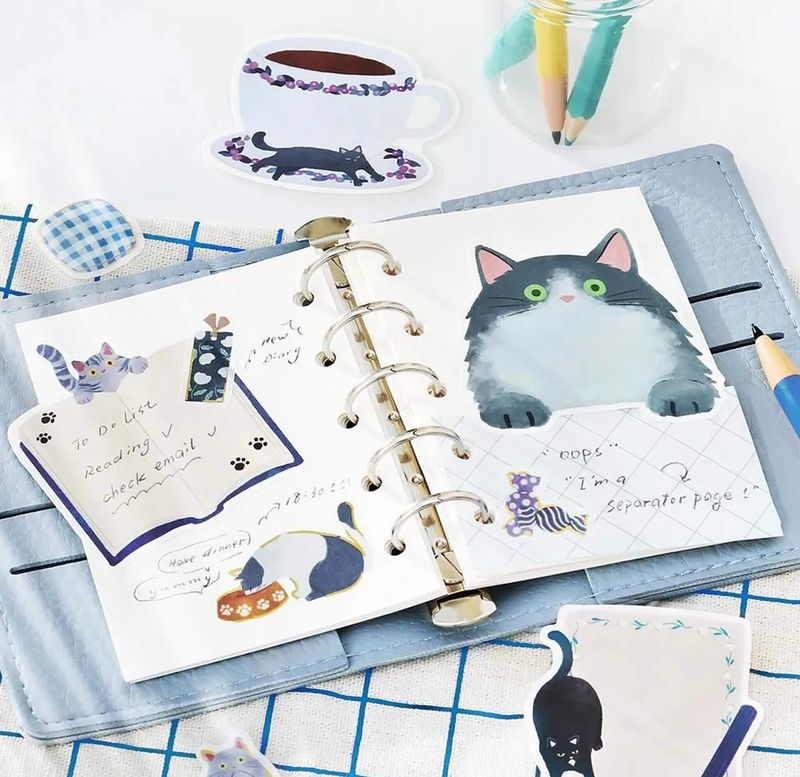 BGM - Stickers Cat diary Blue