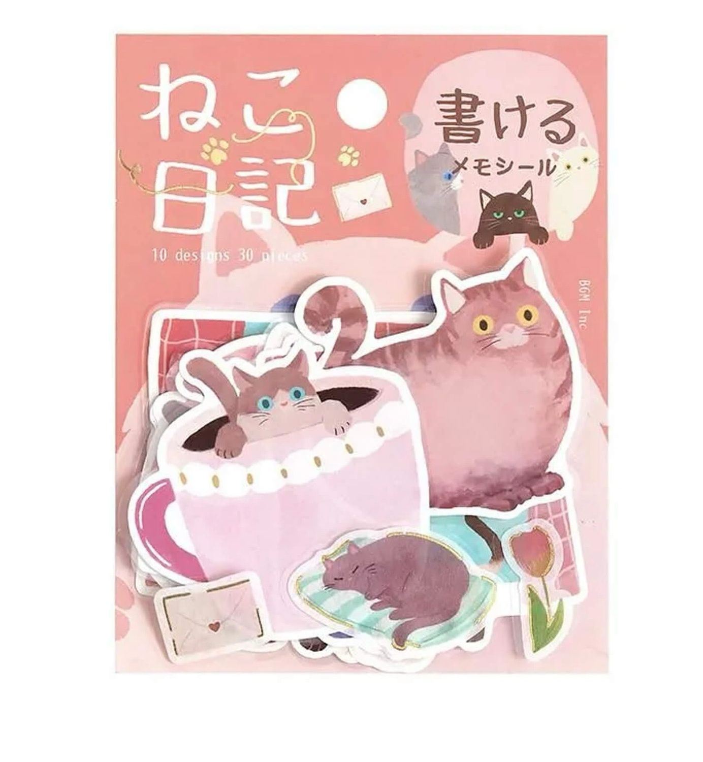 BGM - Stickers Cat diary Pink